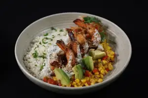 Prawn Avocado Rice Bowl