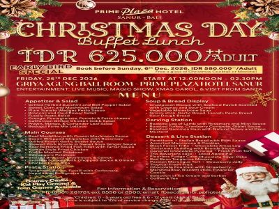 Christmas Day Buffet Lunch di Prime Plaza Hotel Sanur