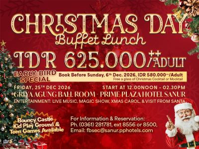 Christmas Day Buffet Lunch at Prime Plaza Hotel Sanur